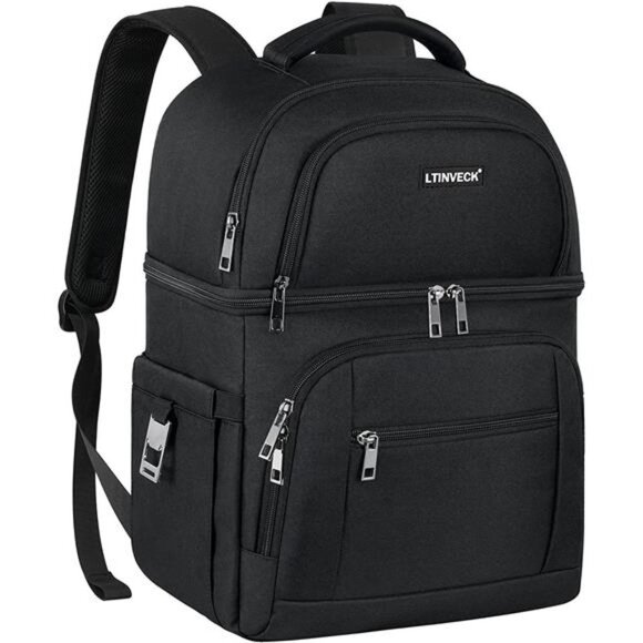 Cooler Backpack,30 Cans Insulated Backpack Cooler Leakproof Double Deck - Picture 1 of 5